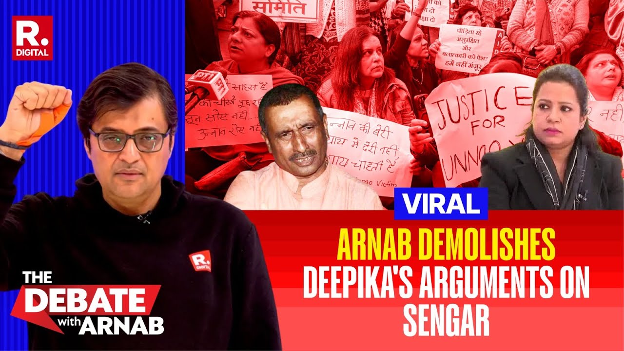 Viral Clip: Arnab Smashes Deepika Bhardwaj’s Arguments During Sengar Debate