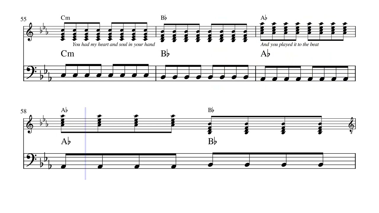 Rolling in the Deep by Adèle bass transcript