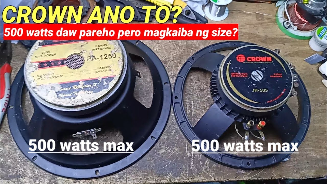 500 watts SPEAKERS , CROWN PA1250, CROWN JACKHAMMER JH-105