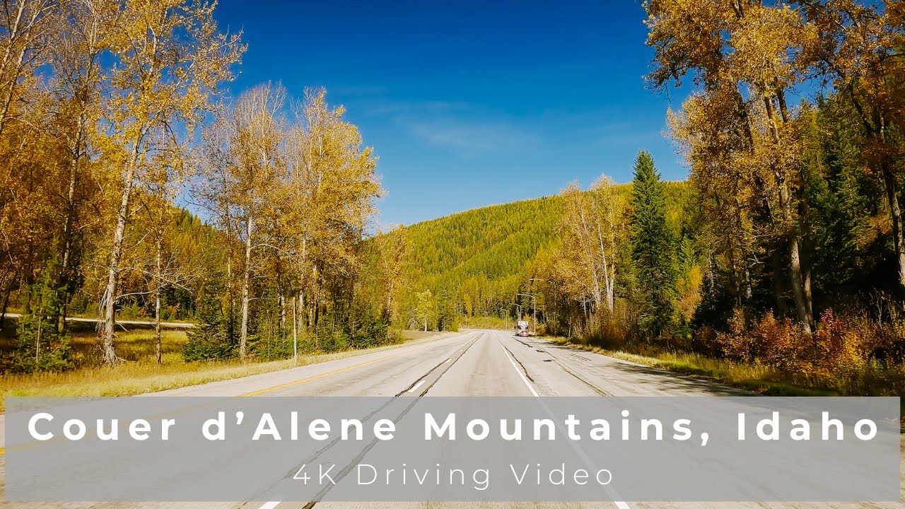 Relaxing 4K Fall Drive Through Coeur d'Alene Mountains (With Music)