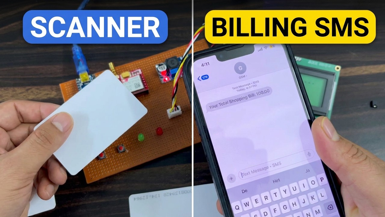Smart Shopping Trolley with Arduino & GSM: Auto Billing + SMS Alerts! 🛒📱