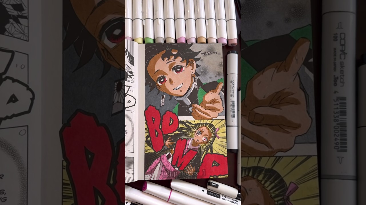 Coloring My Manga 😍- Demon Slayer #manga #demonslayer #coloring #shorts #satisfying