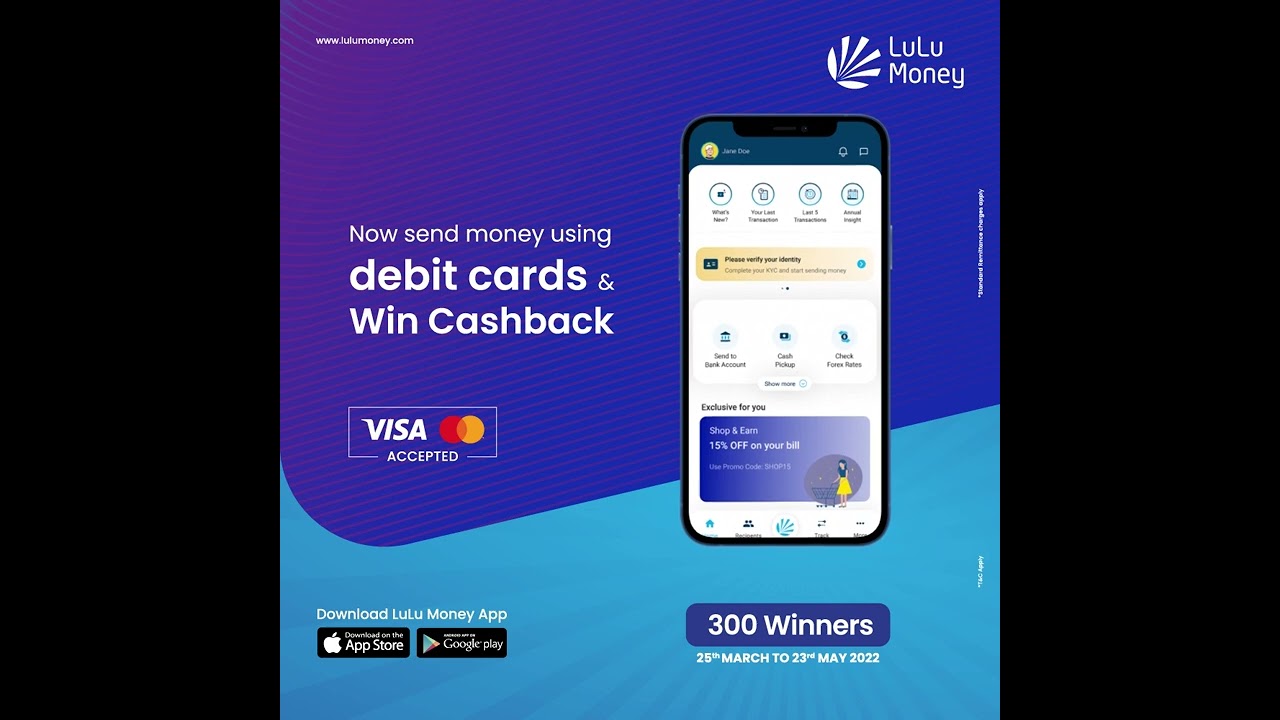 Now use your debit card to send money via LuLu Money app l LuLu Money | LuLu Exchange