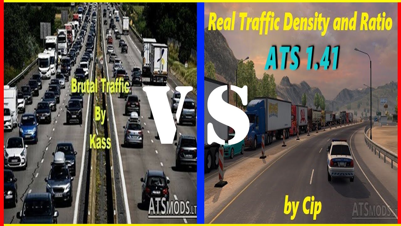 Best Traffic Mods | Brutal Traffic V1.5 vs Real Traffic Density | ATS Mods