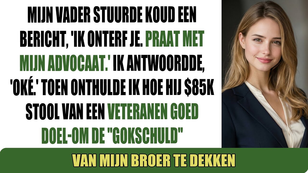 Papa appte: "Ik verstoot je." Ik antwoordde: "Oké." Toen ontmaskerde ik zijn $85K fondsdiefstal.