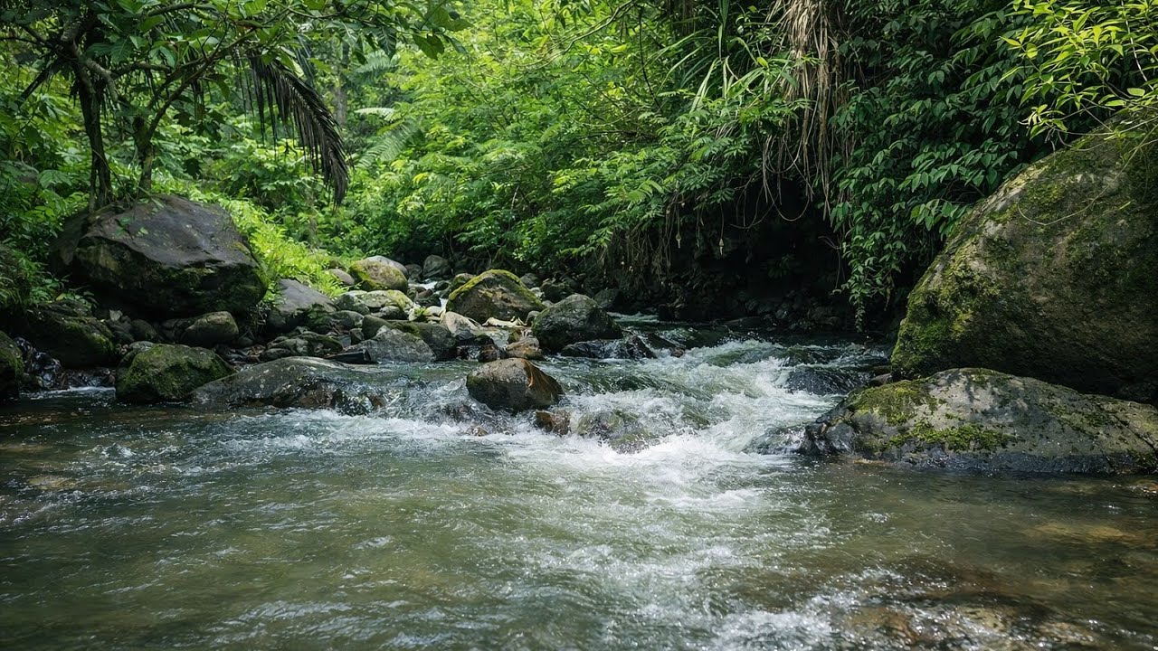 Natural River Water Sounds ASMR | Peaceful Flowing Stream for Sleep, Study, and Relaxation