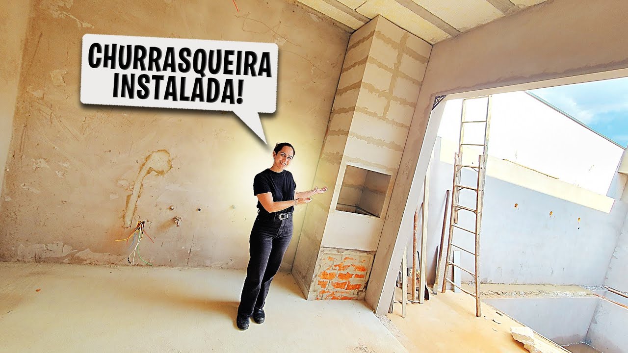 DIA DE INSTALAÇÃO DA CHURRASQUEIRA PRÉ-MOLDADA 🥩🍢 *é muito prática*