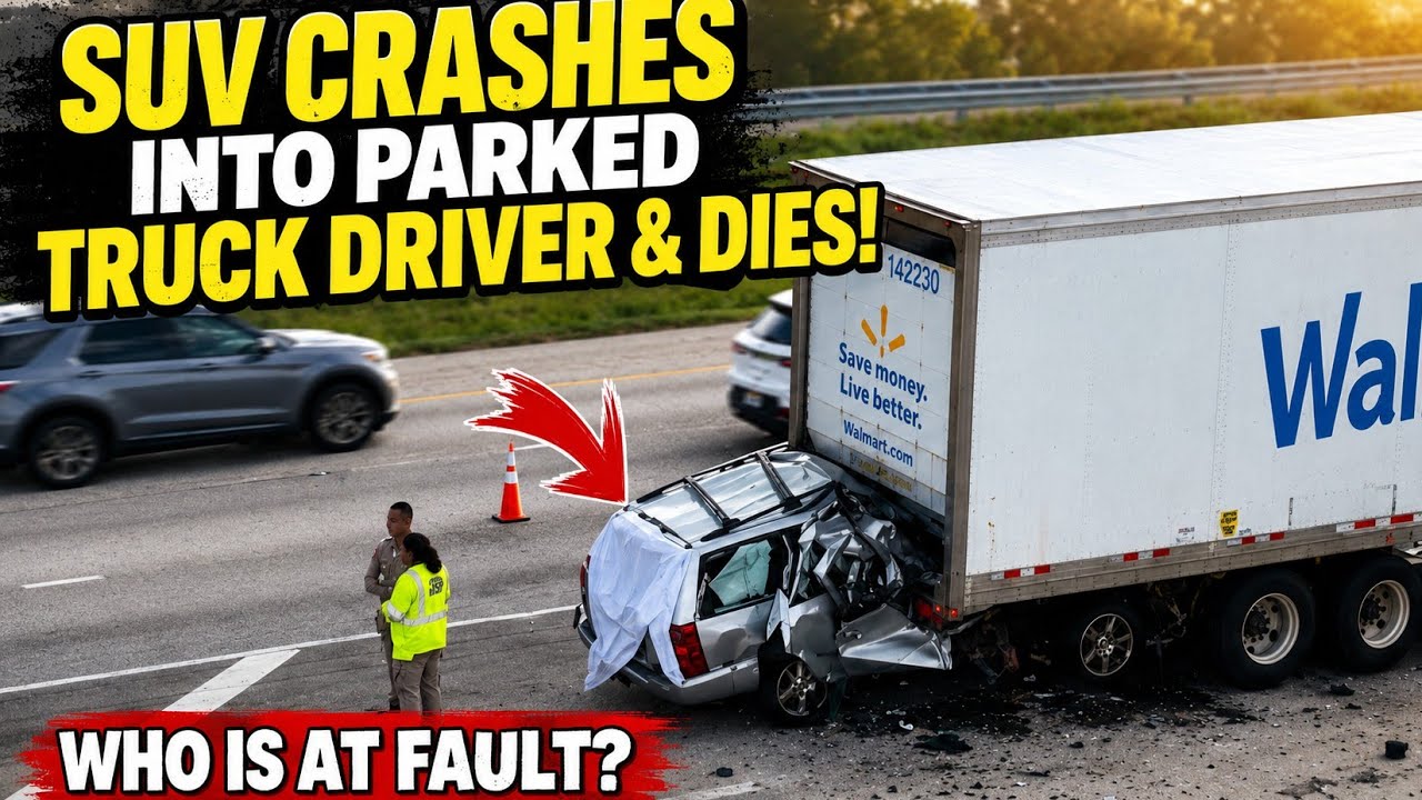 Breaking News! SUV Crashes Into Parked Truck Driver At Full Speed! Who Is At Fault?