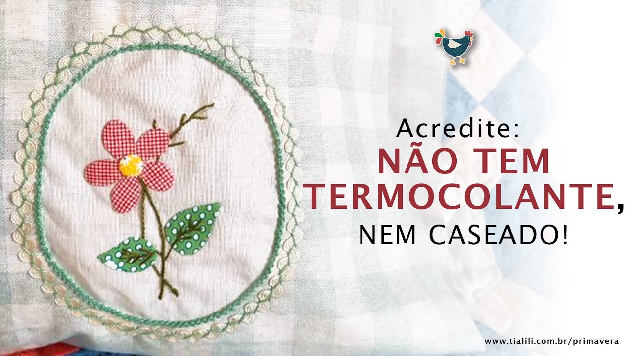Como fazer Appliqu&eacute; (patch aplique) SEM PAPEL TERMOCOLANTE! Almofada de #Patchwork com #Bordado
