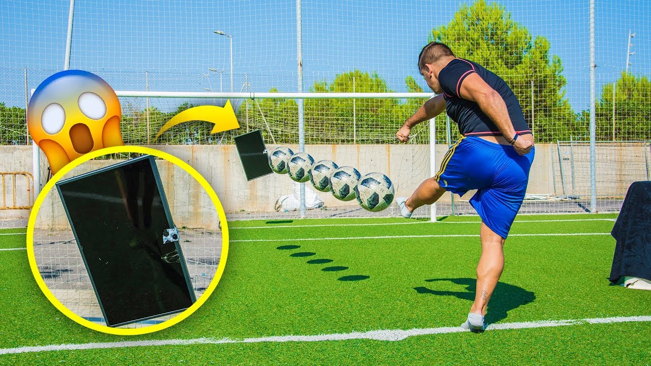 ROMPEMOS una TV a BALONAZOS *BRUTAL* ¡Retos de Fútbol! PYR CHALLENGE