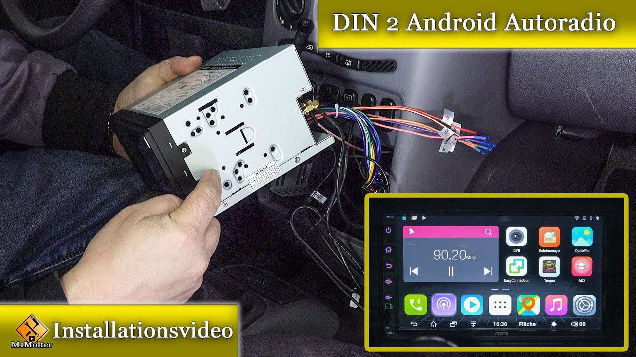 DIN 2 Android Autoradio ohne Rahmen einbauen / Doppel DIN Radio Einbauanleitung