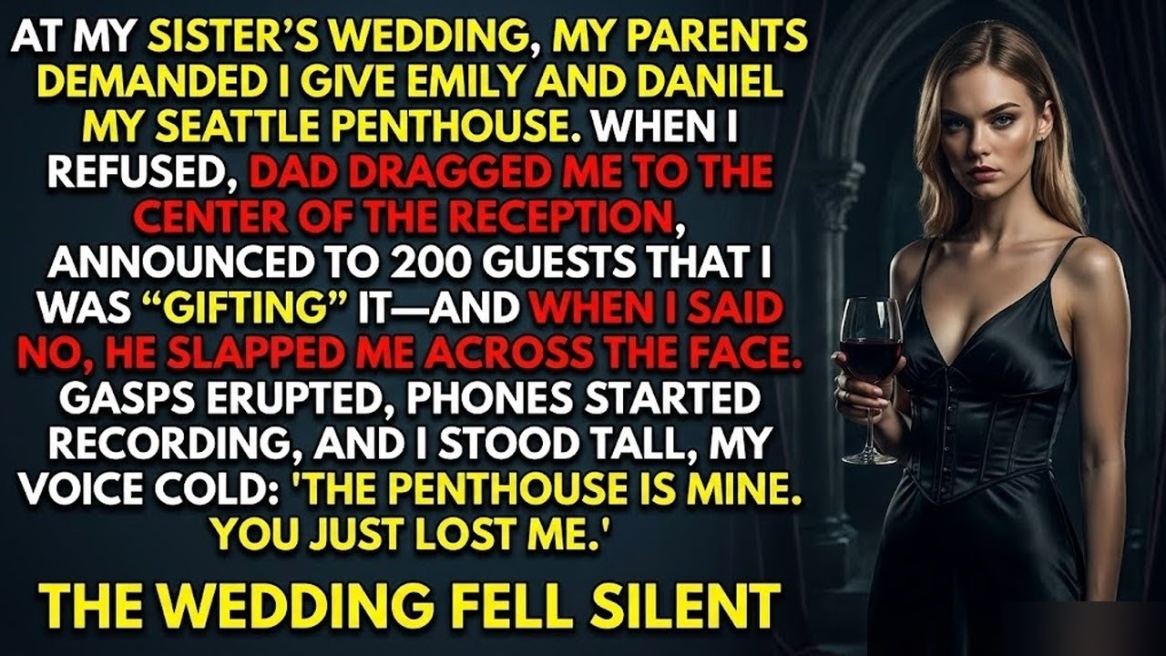 At My Sister’s Wedding, My Parents Demanded My Penthouse — Then Dad Slapped Me Before Guest