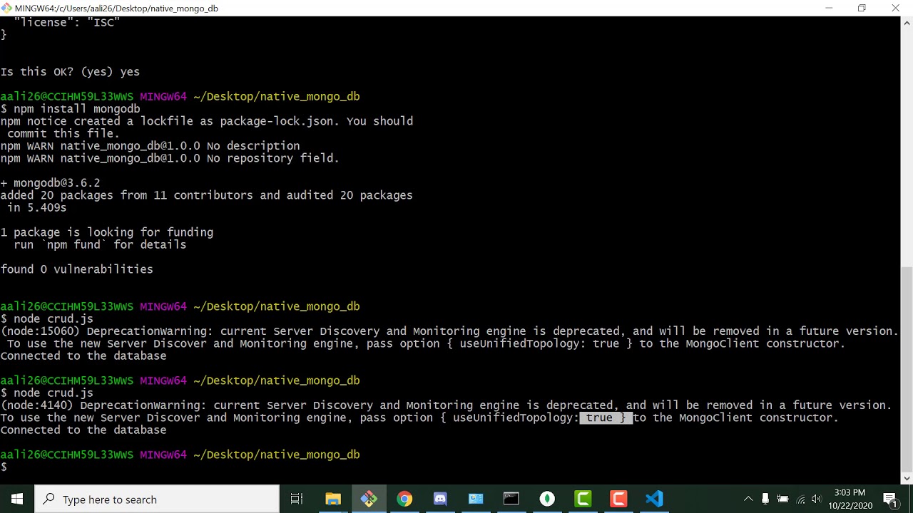 Basics of MongoDB with Nodejs (CRUD Operations)