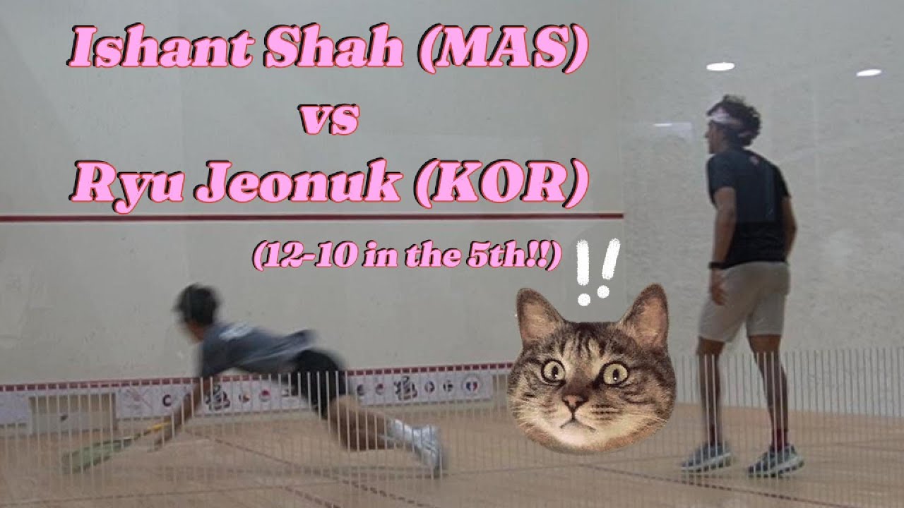 SQUASH: SUPER Close Match! 12-10 In The 5th! Ishant Shah vs Ryu Jeonuk #epic #elite #sport #malaysia