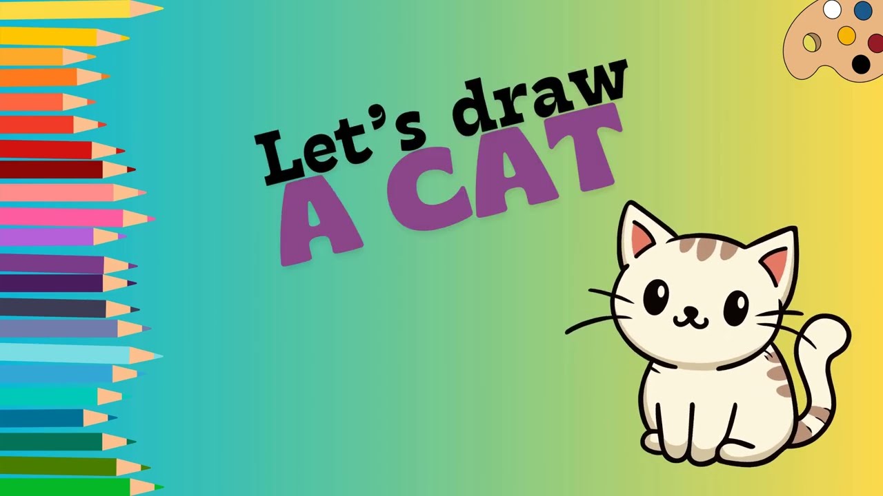 Nyomi Kids Rhyme – How to draw | A Cat 🐈