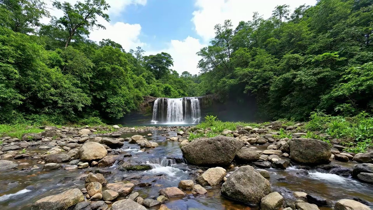 🌬️ Crystal Clear Waterfall Sounds | 12 Hour Live Nature View