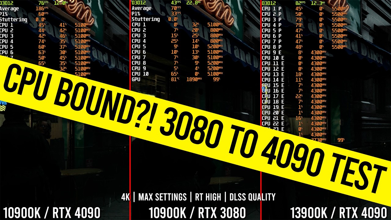 RTX 3080 против RTX 4090... на старом процессоре?! Бенчмарки i9-10900K против 13900K