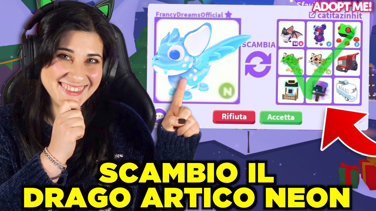 SCAMBIO il DRAGO ARTICO NEON nei SERVER RICCHI di Adopt Me su Roblox 🎄