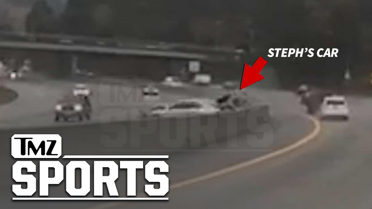 Steph Curry Crash Video Shows Porsche Smashed By Out Of Control Car | TMZ Sports