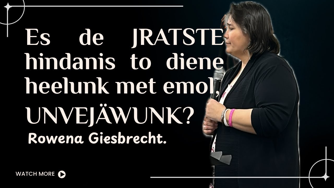 Waut’s de jratste hindanis to diene heelunk? Rowena Giesbrecht. 