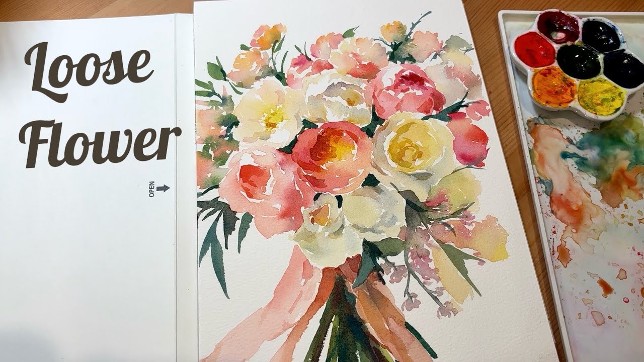 Relaxing Watercolour Loose Flower Painting