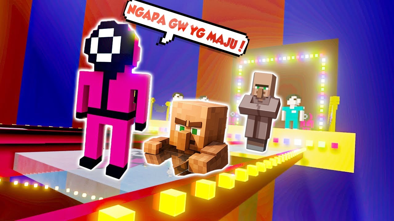 AKU PAKSA VILLAGER DAN TENTARA SQUID GAME INI MAIN GLASS BRIDGE WKWK !!!