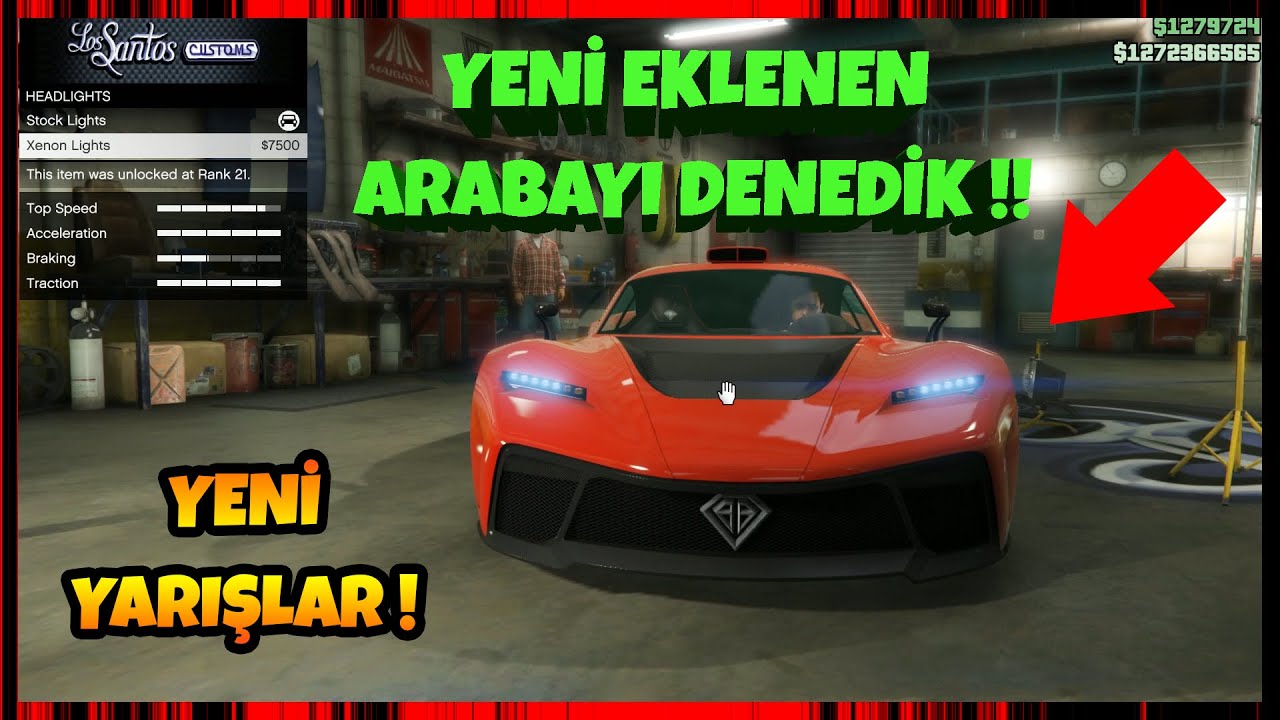 GTA ONLINE - YENİ ARABA VE YARIŞLARI DENEDİK !! 👍😋