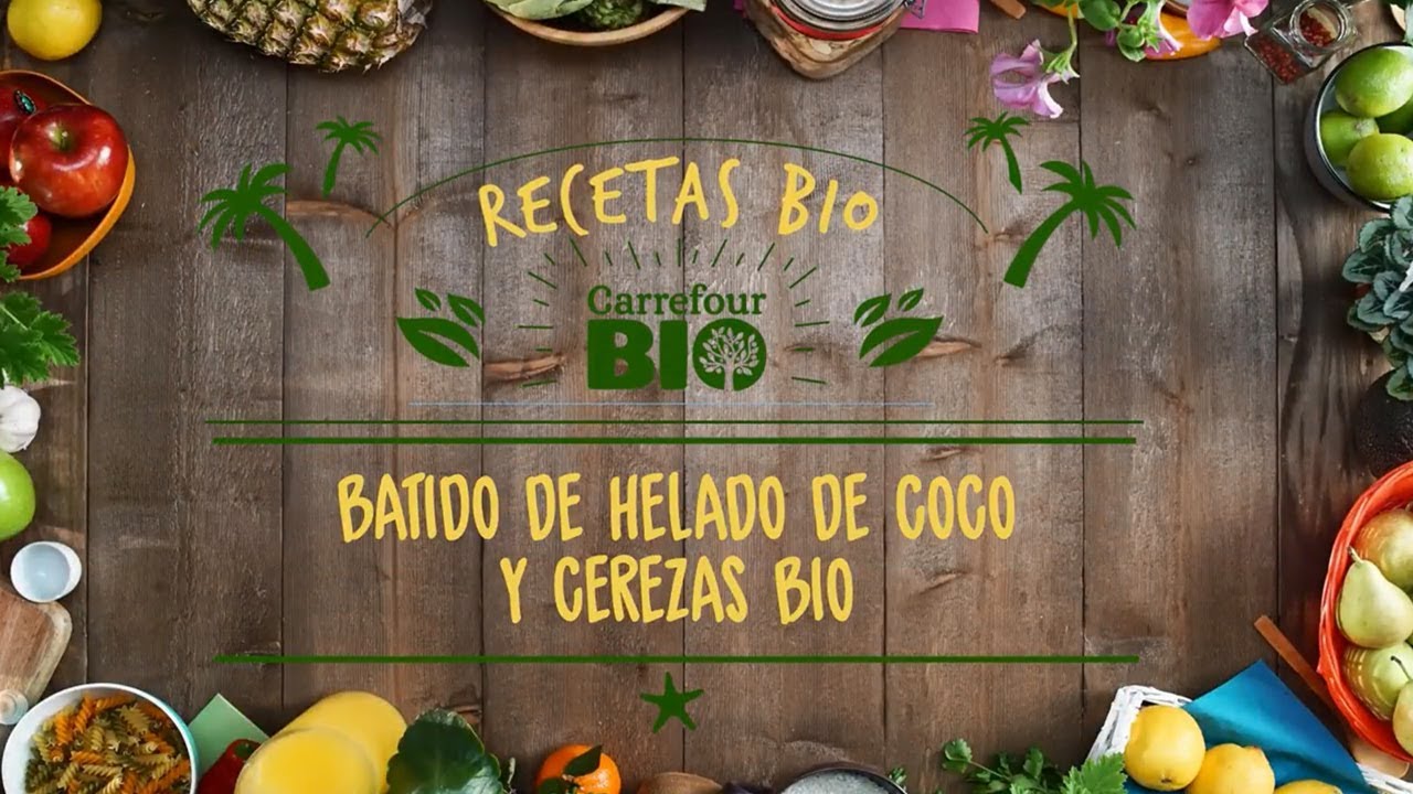 Batido de helado de coco y cerezas BIO
