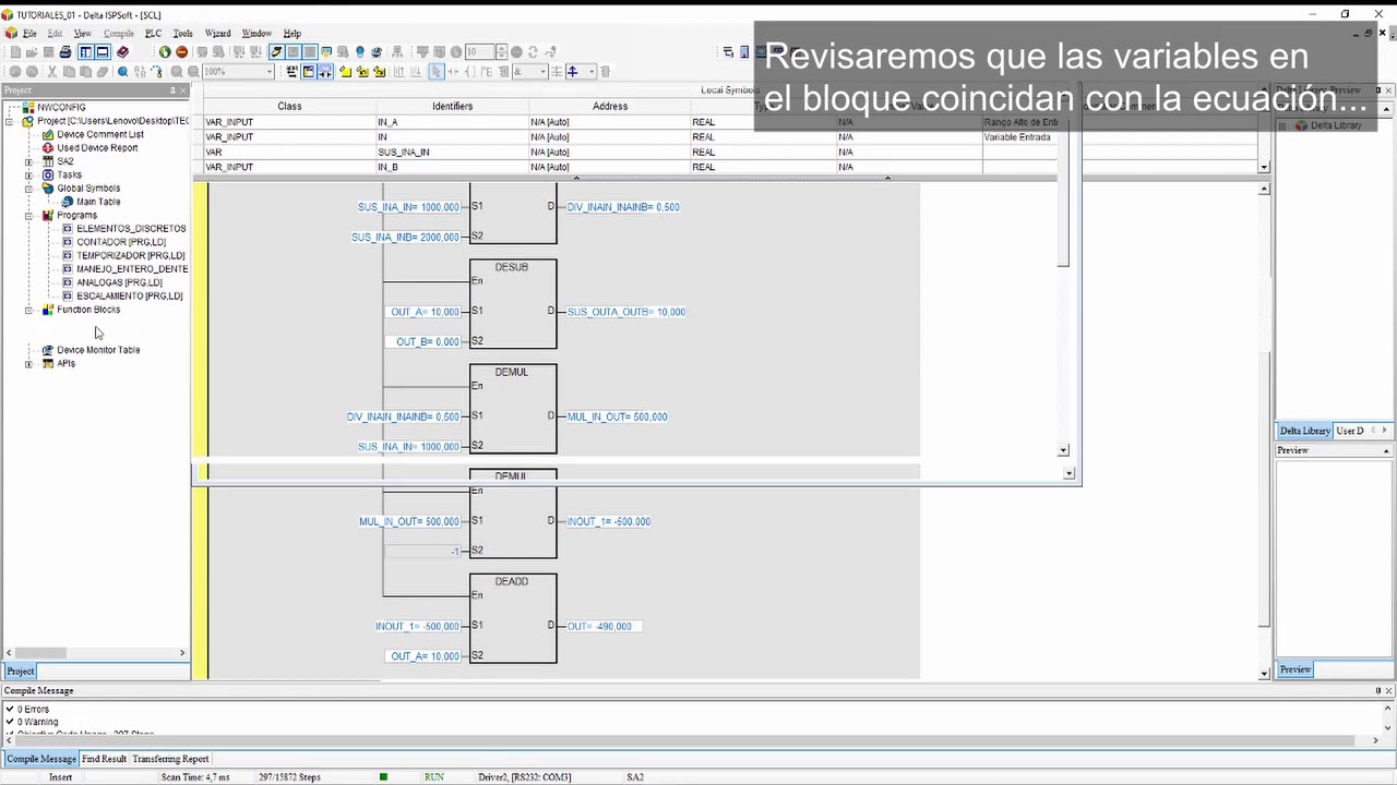 Ejemplo Práctico Escalamiento - 6° Elementos básicos programación PLC Delta