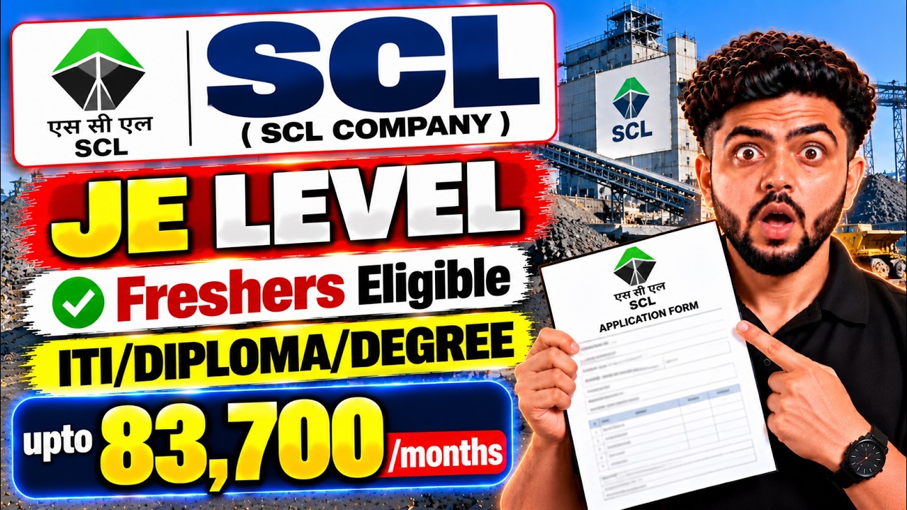 🚨SCL JE  Vacancy OUT🔥 | Freshers | 83,700/Months | SCL Vacancy 2026 | recruitment 2026 | SCL JOBS