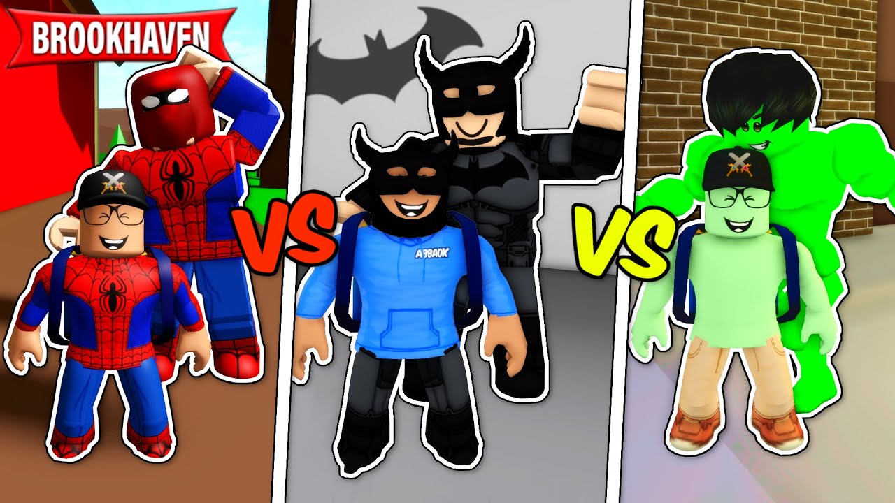 Spiderman Familie vs Batman Familie vs Hulk Familie! Brookhaven Story Roblox Deutsch
