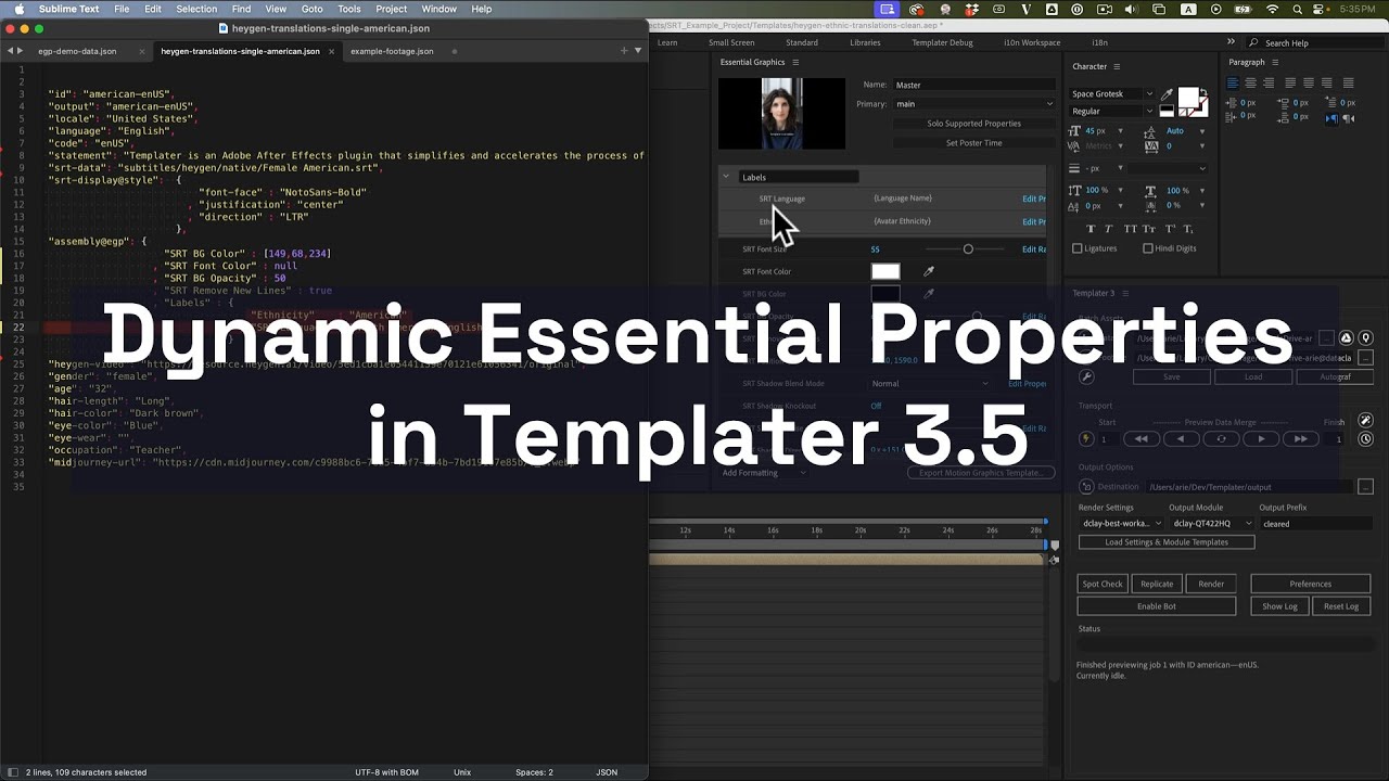 Using the Dynamic Essential Properties feature in Templater 3.5