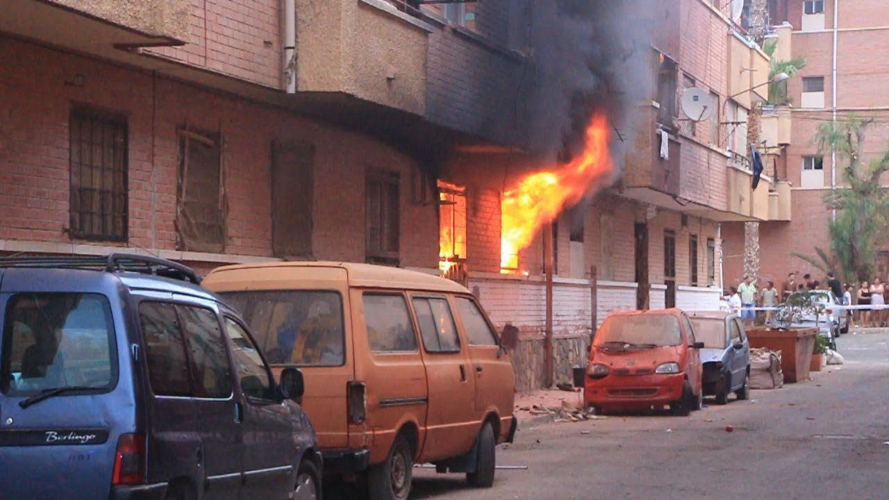 Incendio en un bloque de viviendas de Águilas
