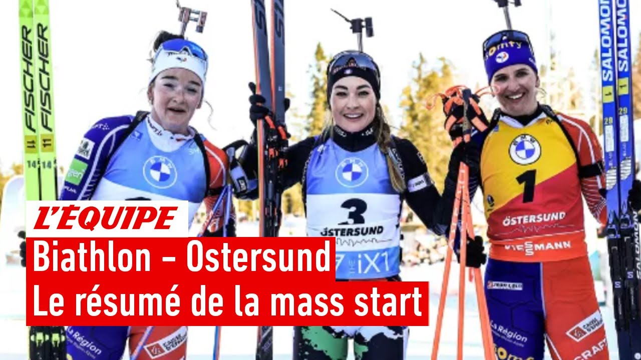 Biathlon 2023 - Nouveau doublé tricolore sur le podium avec Lou Jeanmonnot & Julia Simon à Östersund