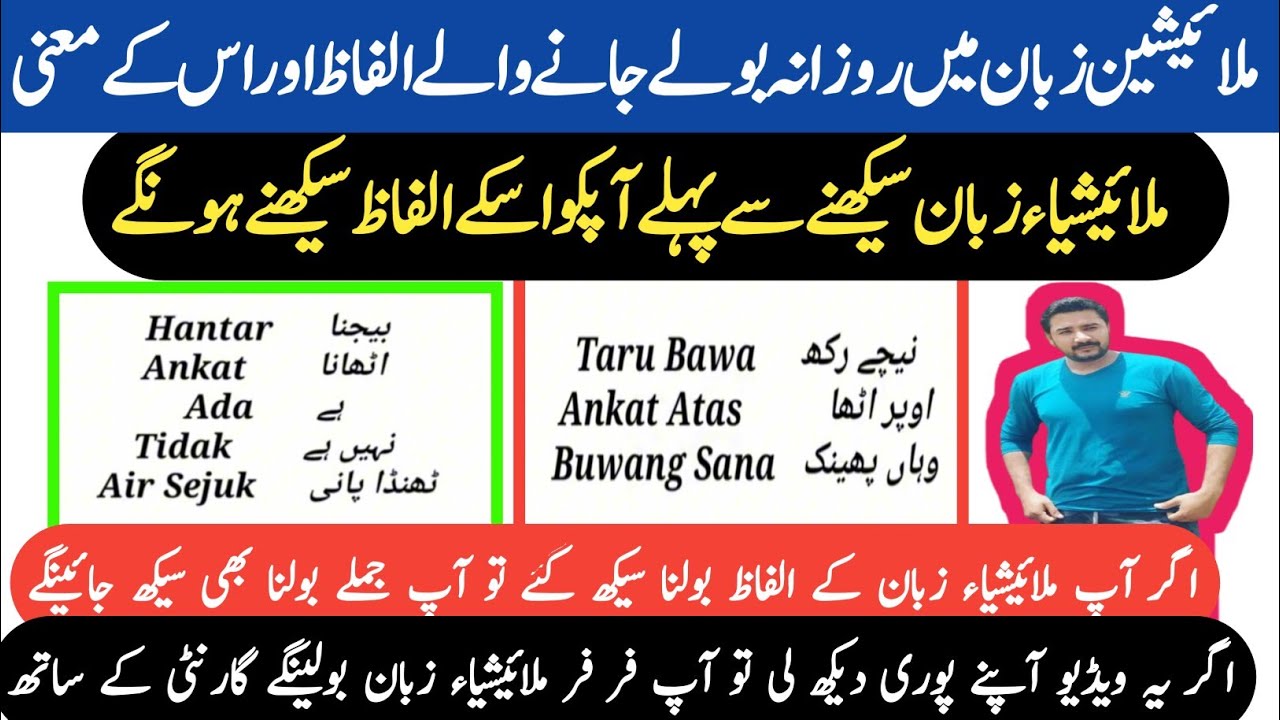 Learn Malaysian Language in Urdu/Hindi | Malay to Urdu | Malaysian Language full Course 2023 |