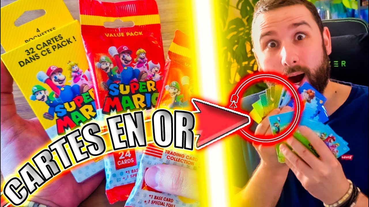 CARTES MARIO EN OR 😱🔥 J'ouvre les NOUVEAUX BOOSTERS SUPER MARIO de PANINI 🔥