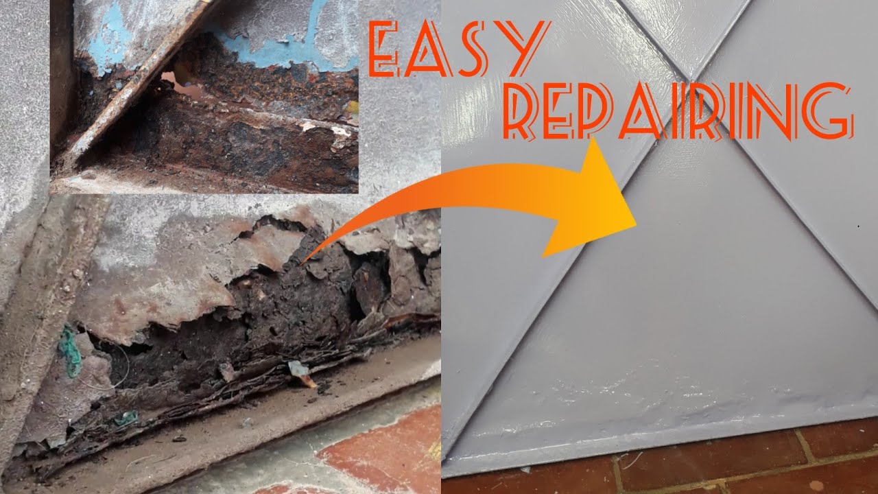 corrosion iron door easy repairing. iron door rehabilitation.restoring iron door.#restoring#irondoor