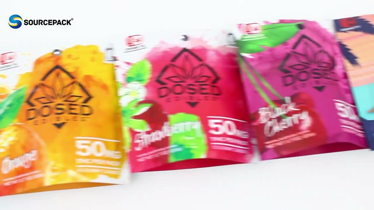 Smell Proof Zipper Cannabis Packaging Bags Custom Plastic Mylar Marijuana Weed Stand up Pouch