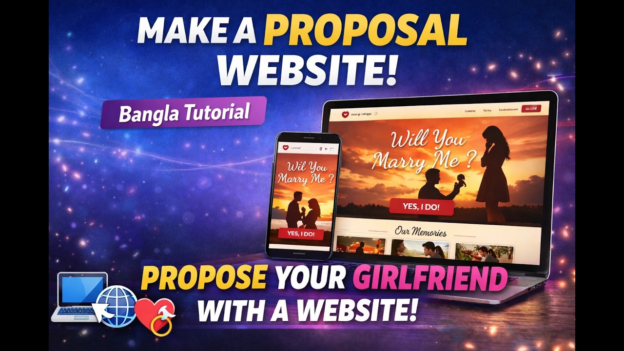 Make a Proposal Website Using AI part 1 | Propose Your Girlfriend with a Website | Bangla Tutorial