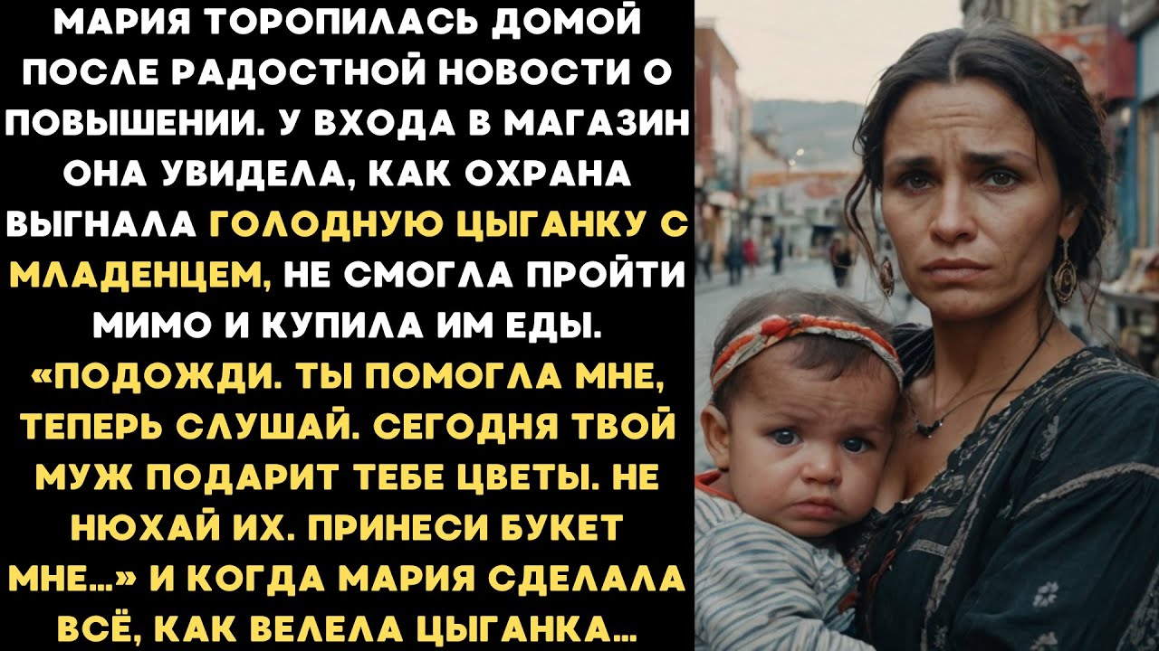 Мария торопилась домой после повышения. А увидев, как голодную цыганку с младенцем выгнала охрана...