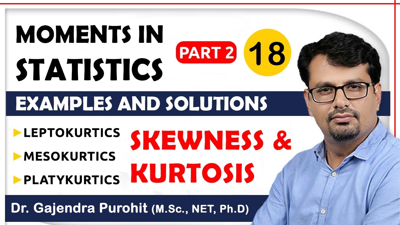 Skewness & Kurtosis | Moments | Leptokurtic, Mesokurtic, Platykurtic | Examples