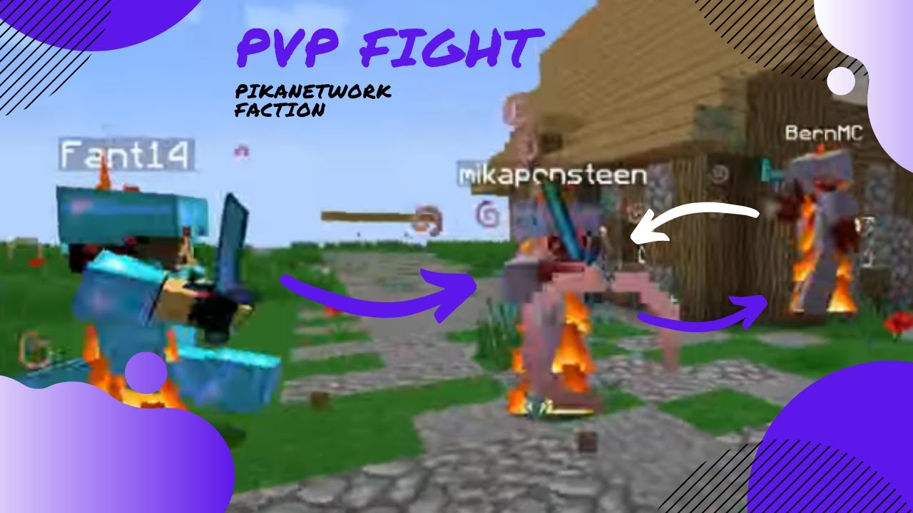 Pikacraft PvP fight ClowBear vs BernMC and Fant14