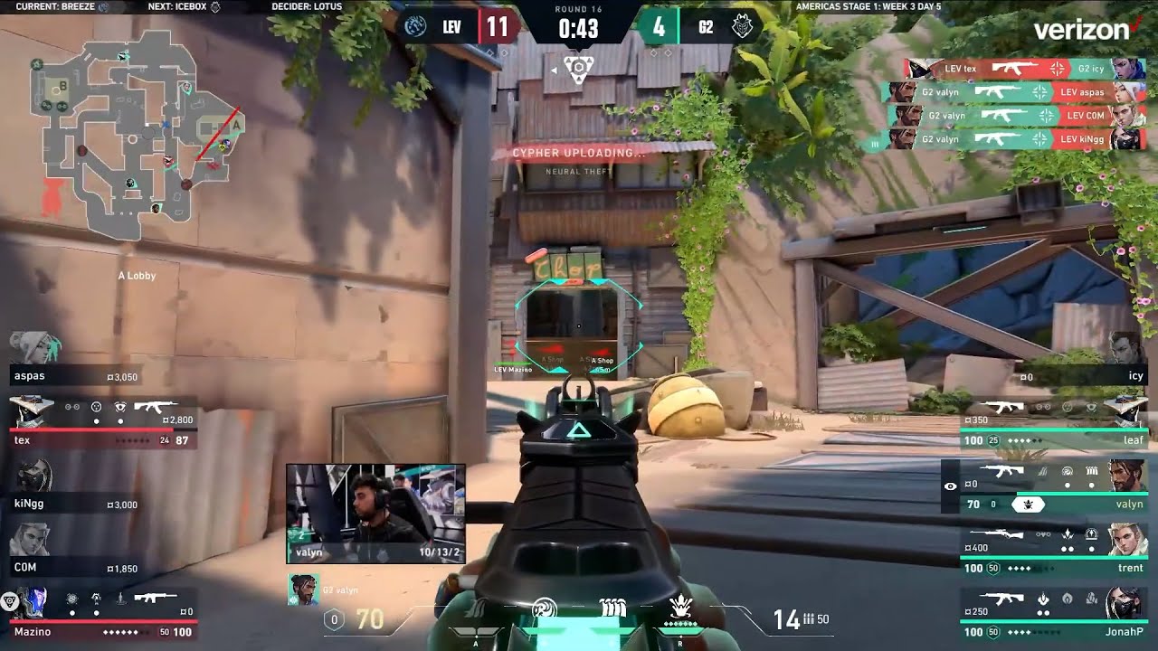 G2 Valyn ACE against Leviat&aacute;n on Breeze | VCT Americas 2024