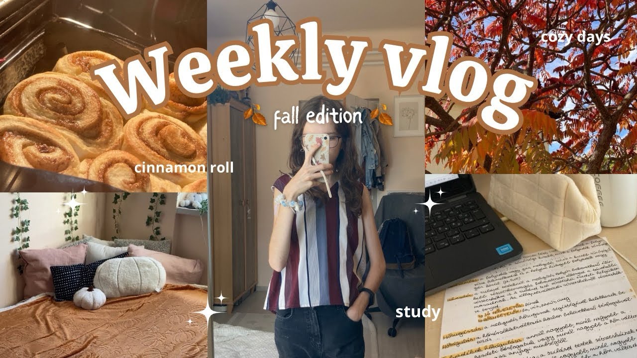 Őszi heti vlog🍂🏫🧸 | tanul&aacute;s, s&uuml;t&eacute;s, őszi hangulat