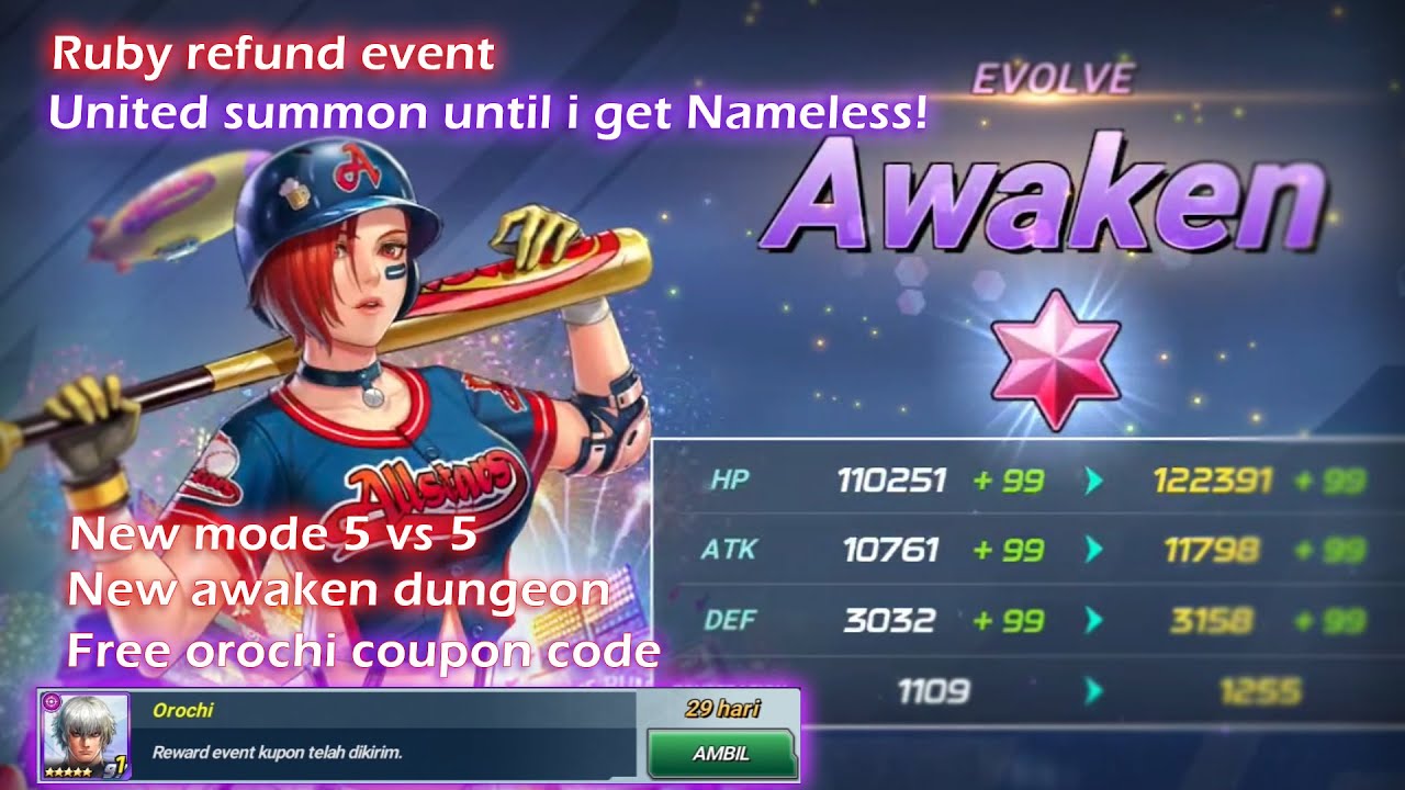 【Kof all star global】New updates make me dizzy - Summon nameless until i get him!