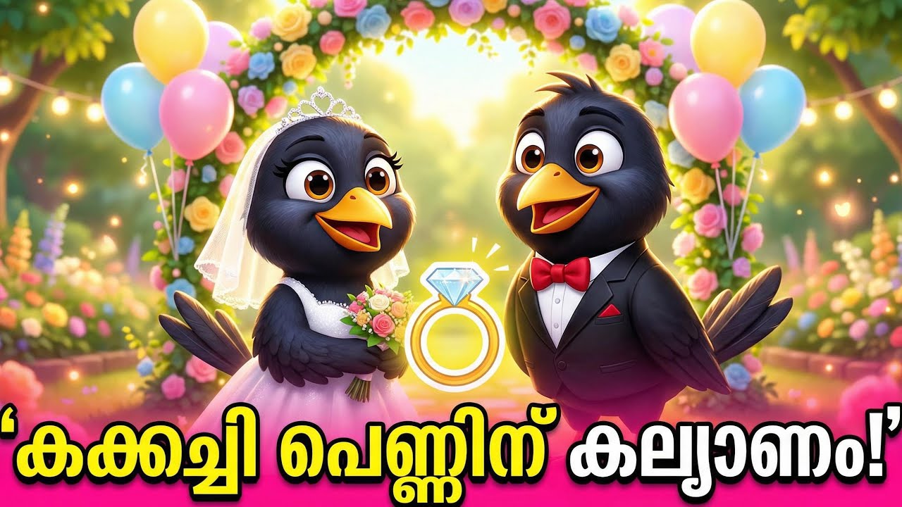 കക്കച്ചി പെണ്ണിന് കല്യാണം 🐦👰 | Cute Bird Wedding Song | Malayalam Kids Nursery Rhymes