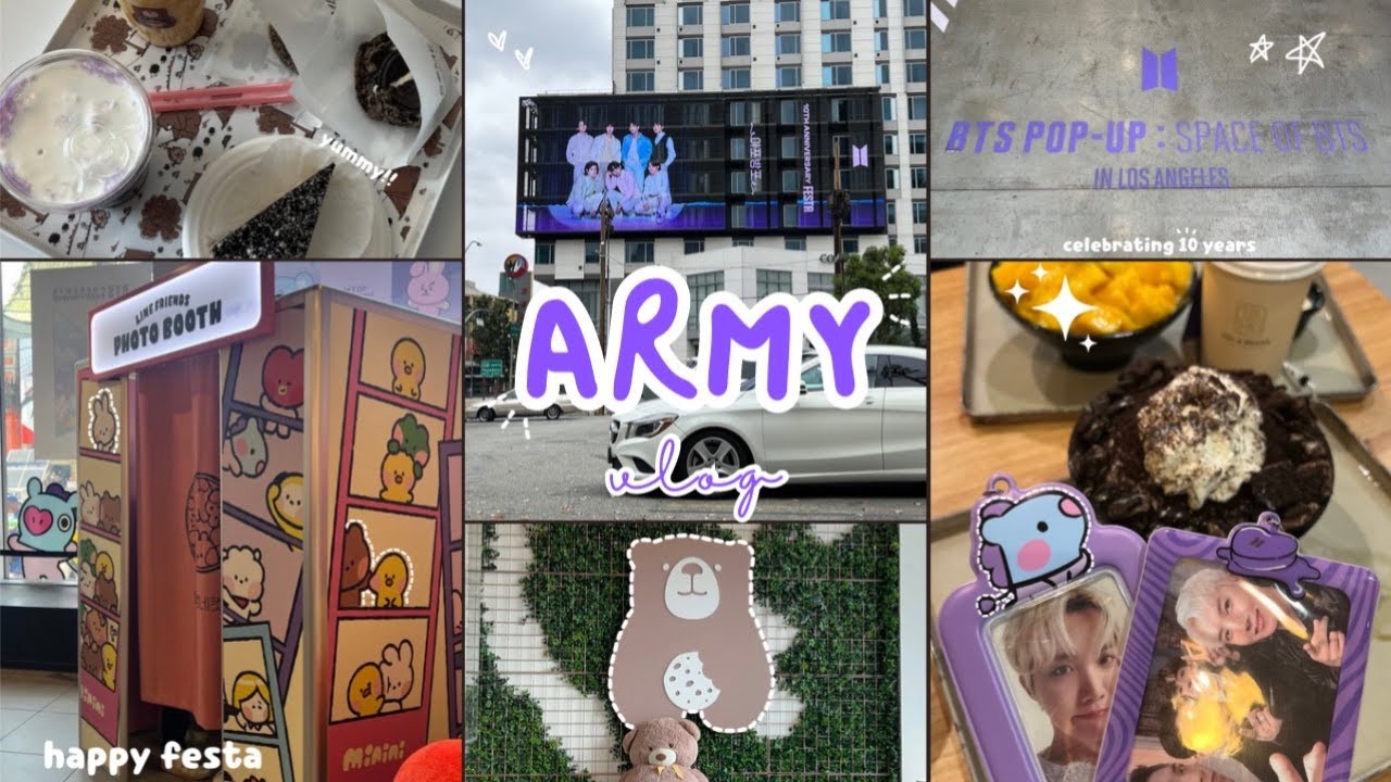 MY ARMY-LOG 💜 celebrating FESTA, cafe hopping, proof pop-up, line friends store, kpop diaries˚♡⋆˚