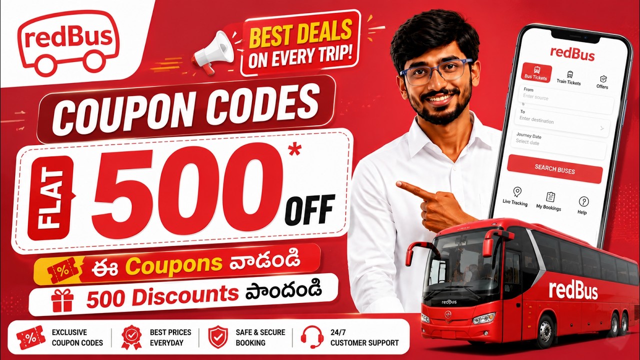 Redbus Coupon Codes | flat 500 Off | Redbus Coupons & Promo Codes | Redbus Promo Codes Today