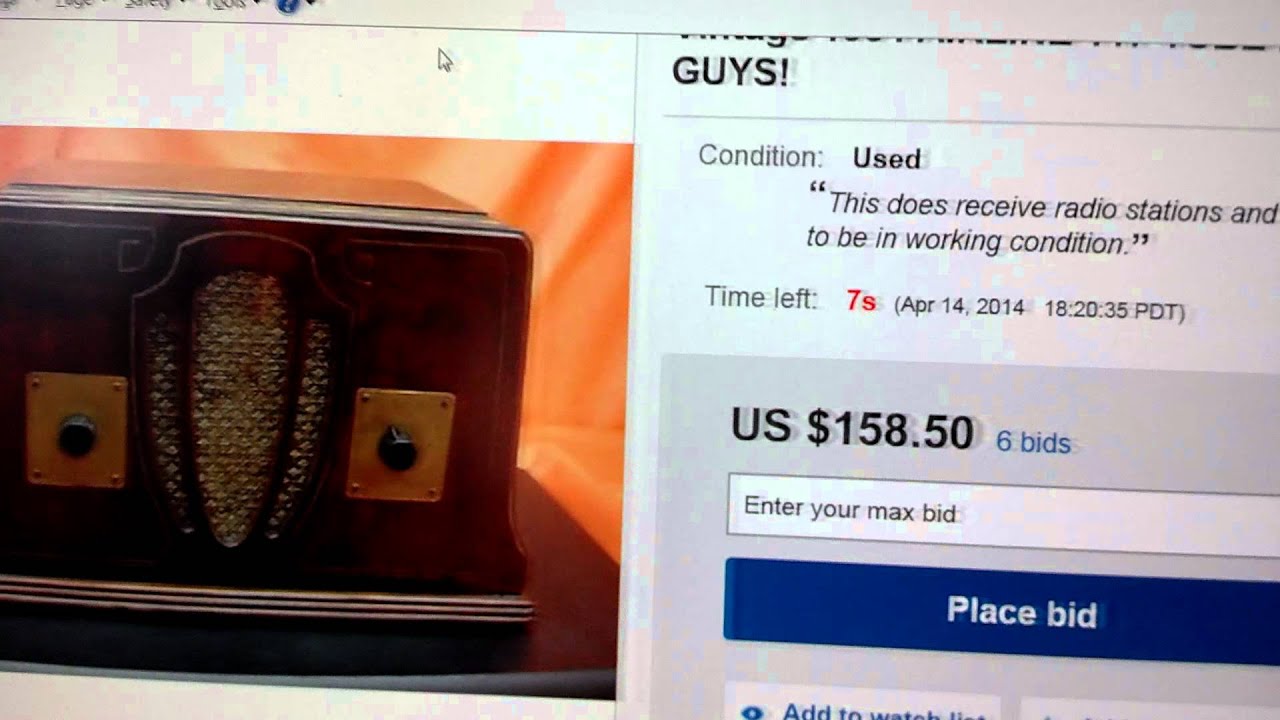 Sample Ebay auction ending, price doubles in last few seconds