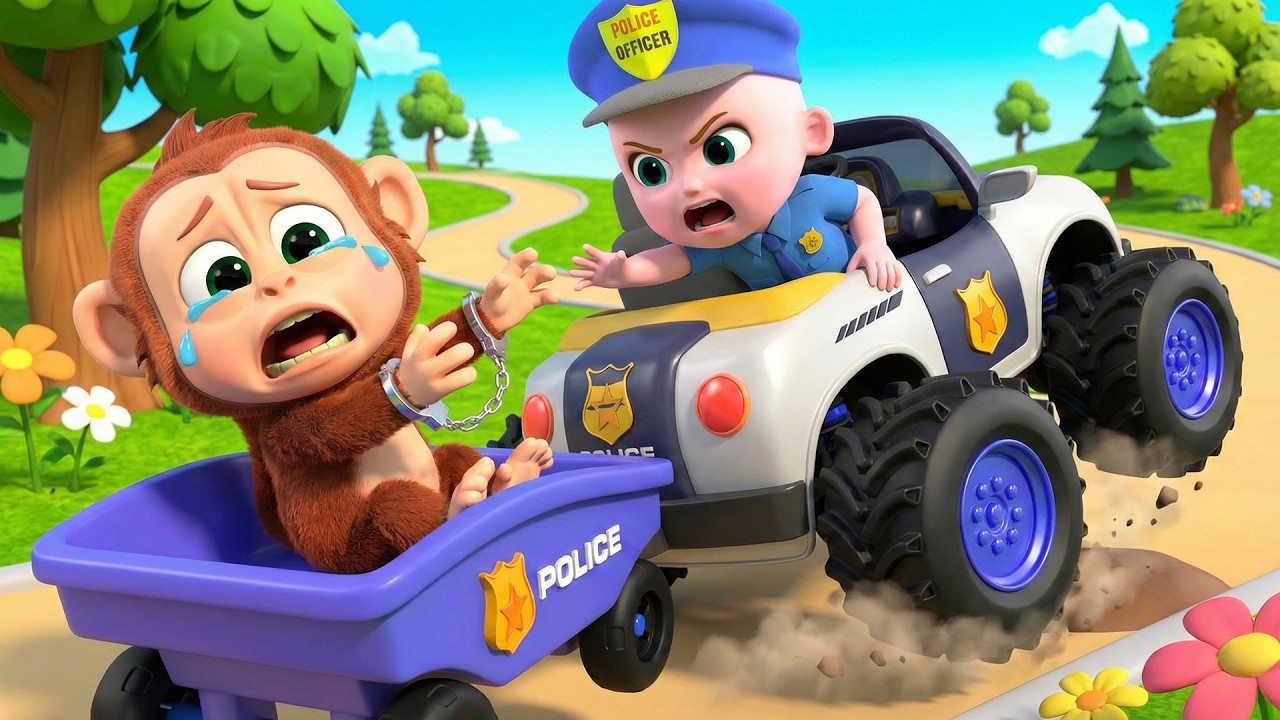 Baby Police Jeep Rescue Adventure 🚓 | 3D Cartoon for Toddlers | Kids Story | Fun Mechanic Surprise